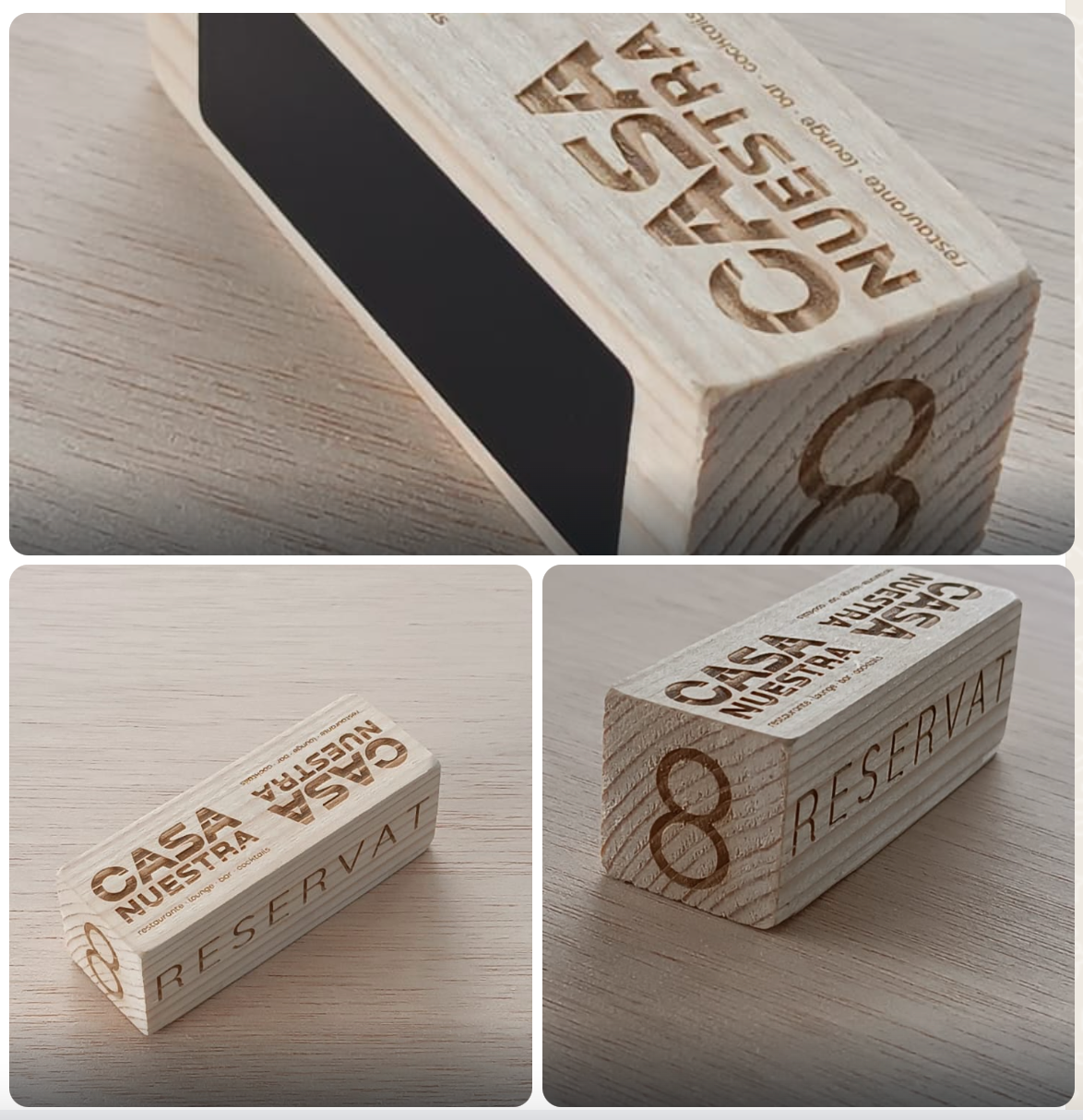 CUBO QR RECTANGULAR MADERA PARA MESA