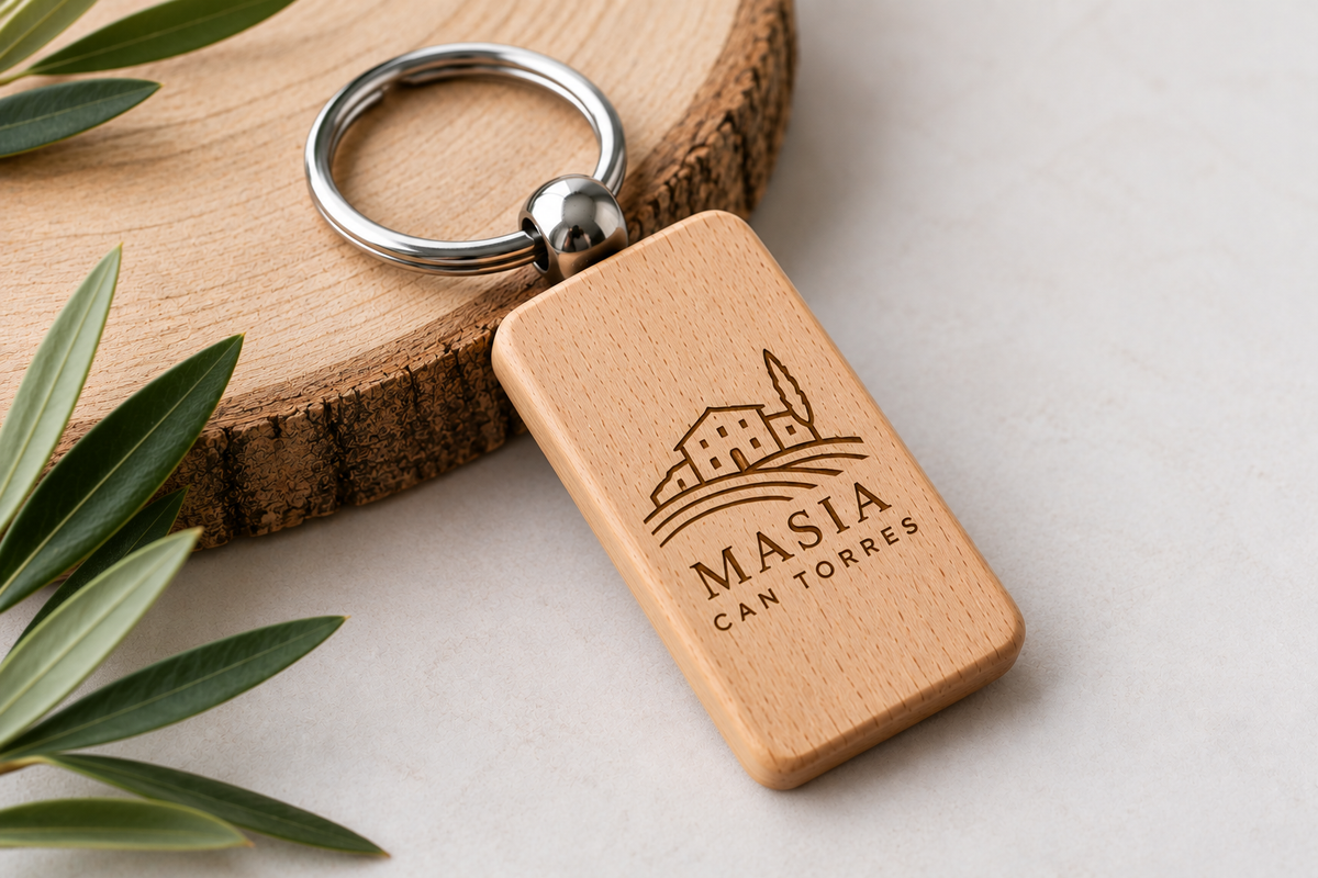 LLAVERO RECTANGULAR EN MADERA SOSTENIBLE