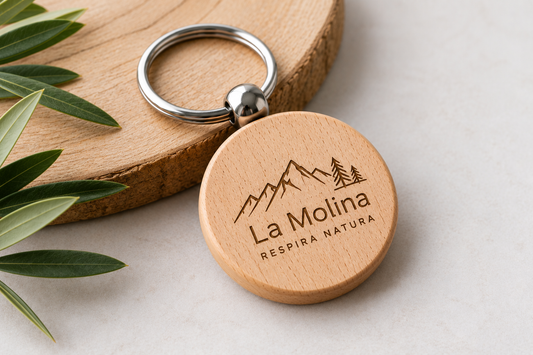 Llavero de Madera Sostenible Personalizado para Empresas y Eventos