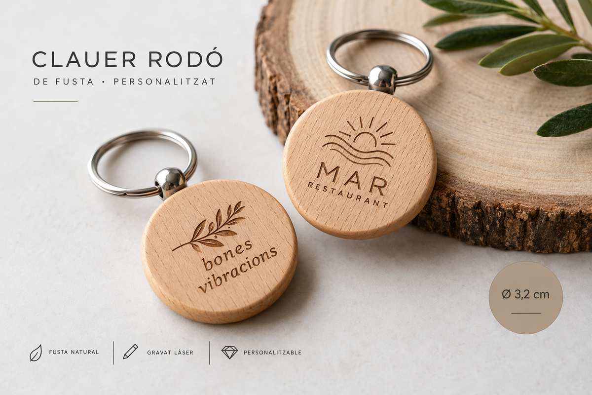 Llavero de Madera Sostenible Personalizado para Empresas y Eventos