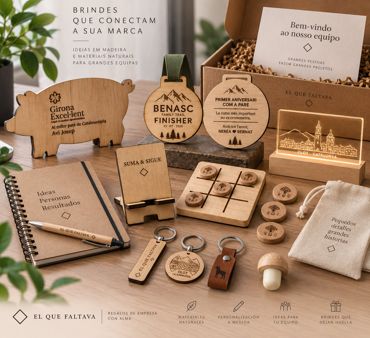 Llavero de Madera Sostenible Personalizado para Empresas y Eventos