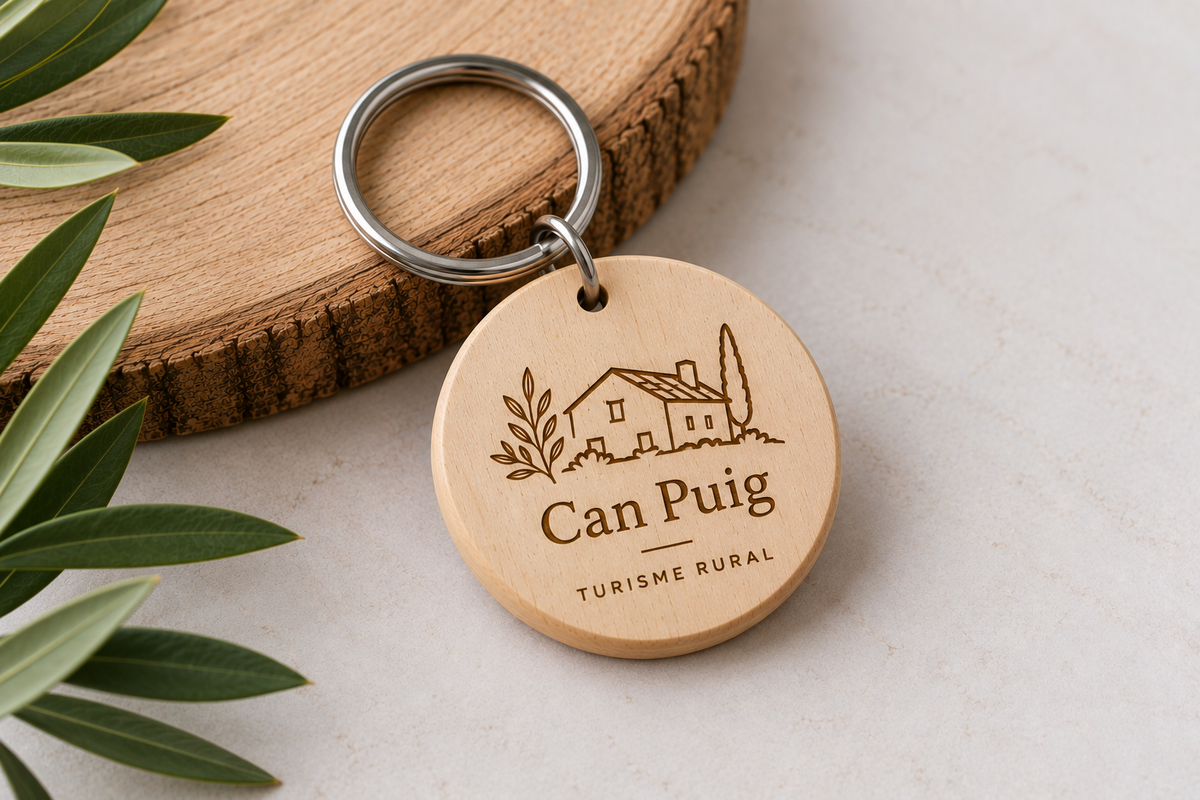 Llavero de Madera Sostenible Personalizado para Empresas y Eventos