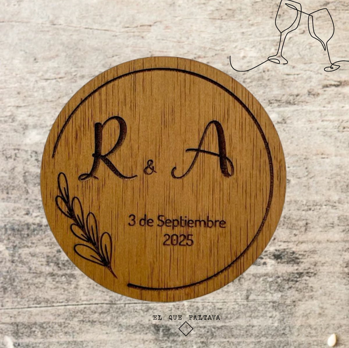 Posavasos personalizado madera eventos regalos empresas