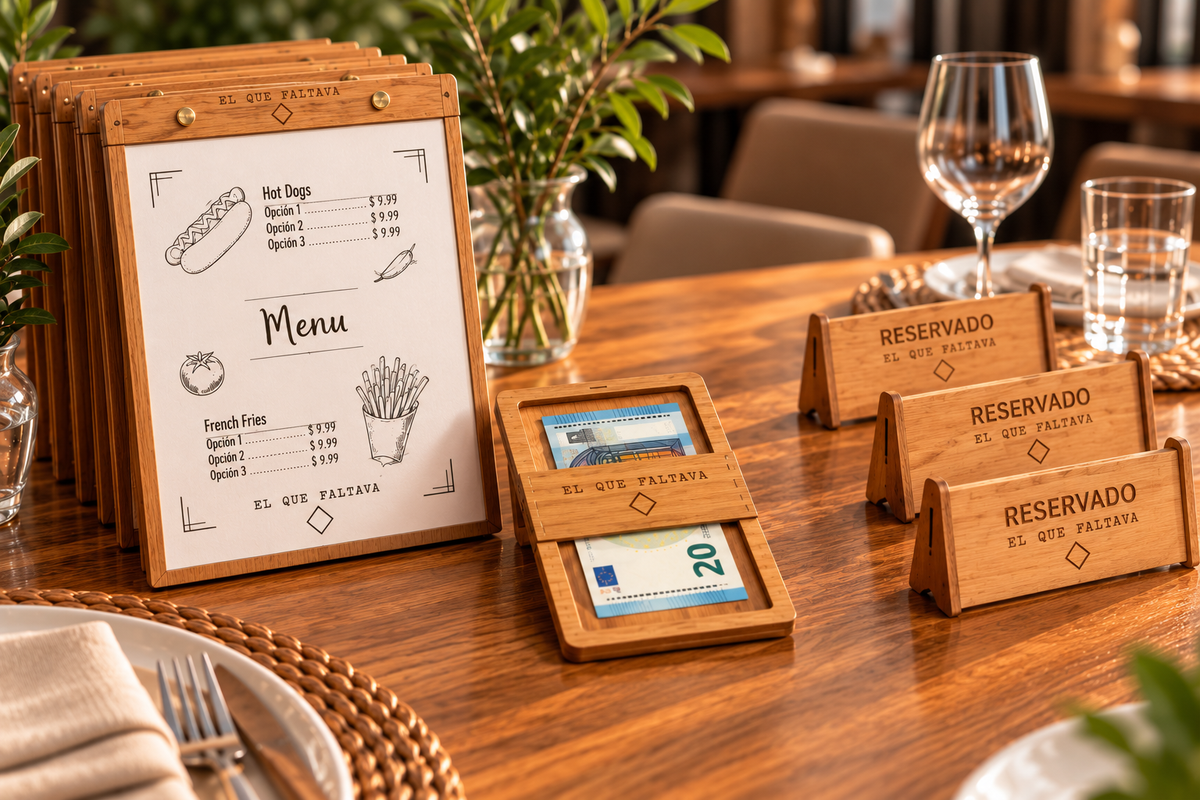Pack Profesional: Tus Personalizados para la Mesa, Porta Menús, Reservados y Porta Cuentas